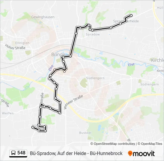 Автобус 548: карта маршрута