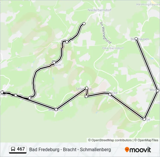 467 Bus Line Map