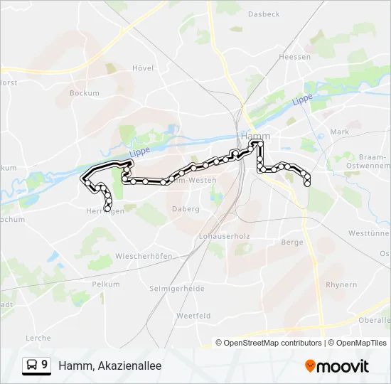 9 Bus Line Map