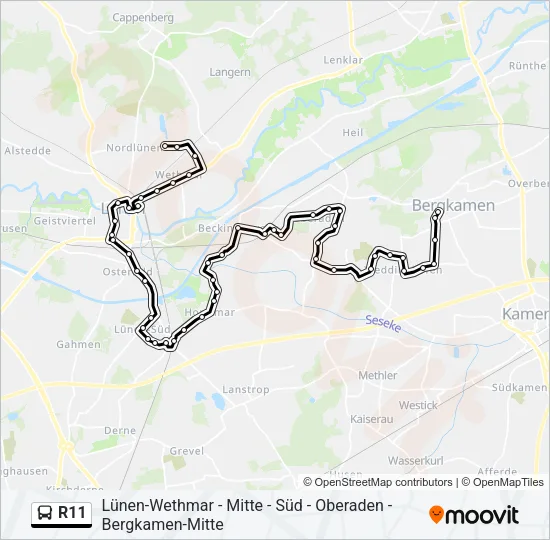 R11 Bus Line Map