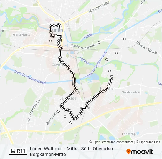 R11 Bus Line Map