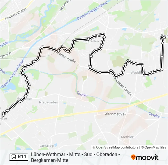 R11 Bus Line Map