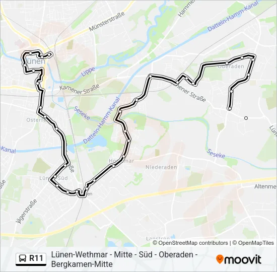 R11 Bus Line Map