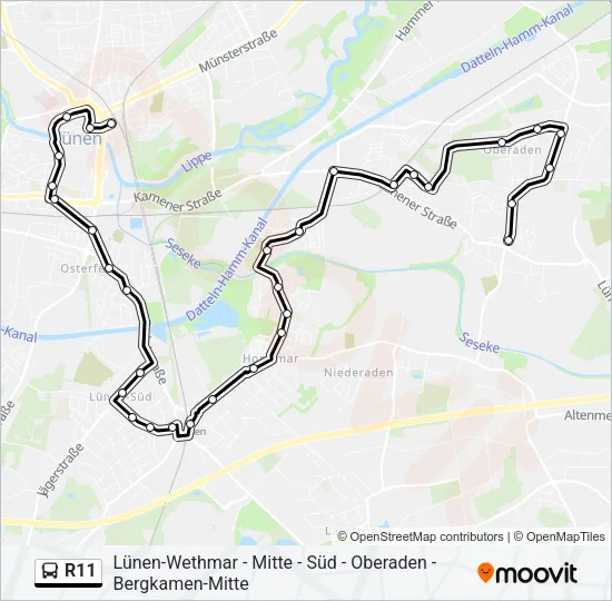 R11 Bus Line Map