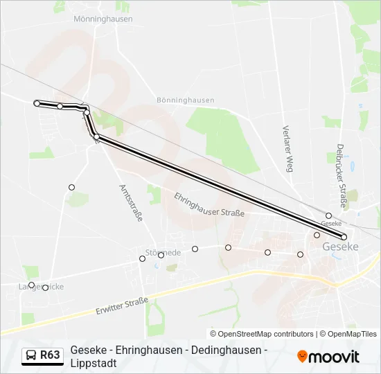 R63 Bus Line Map
