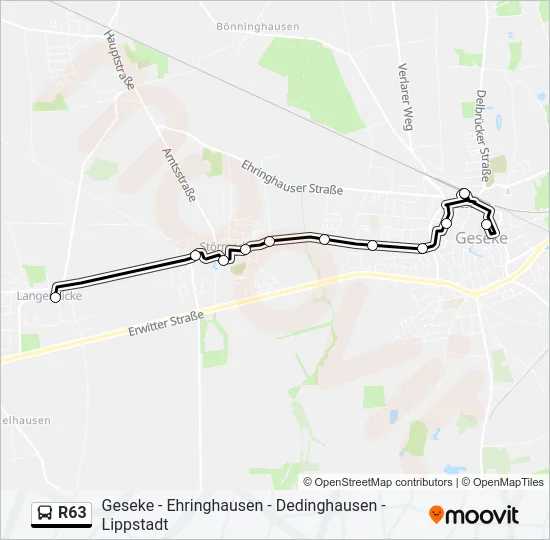 R63 Bus Line Map