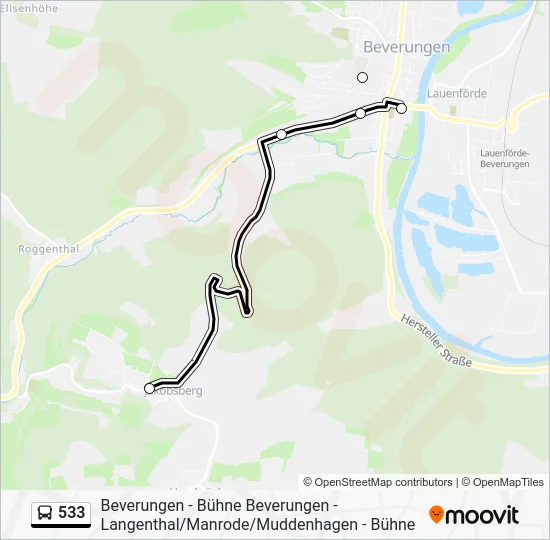 Автобус 533: карта маршрута