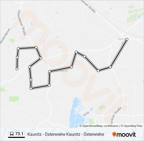 73.1 bus Line Map