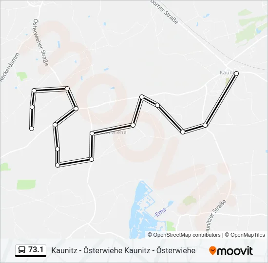 Автобус 73.1: карта маршрута
