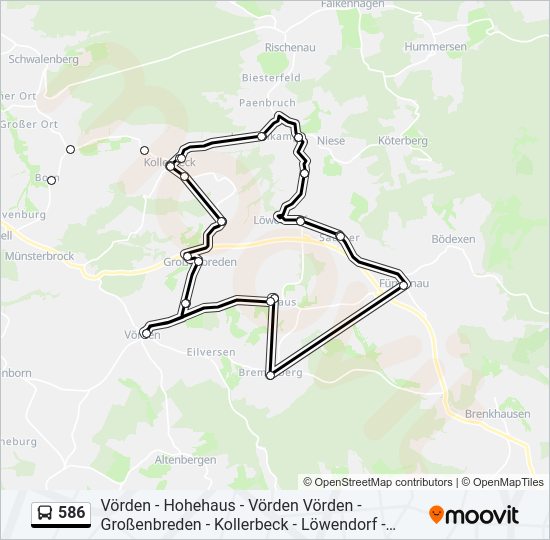 586 bus Line Map