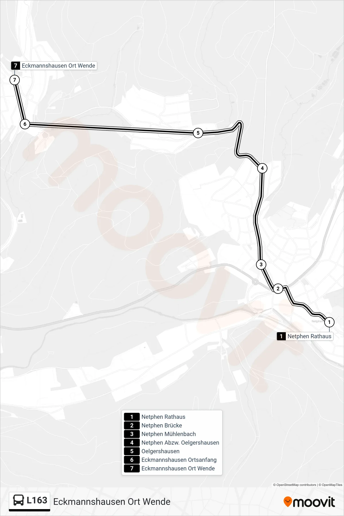 Linie L163 (Bus) Richtung Eckmannshausen Ort Wende: Route und Haltestellen auf der Karte