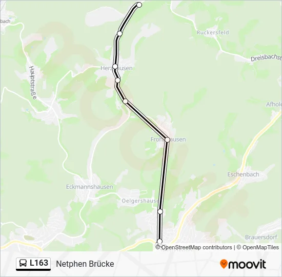 Автобус L163: карта маршрута