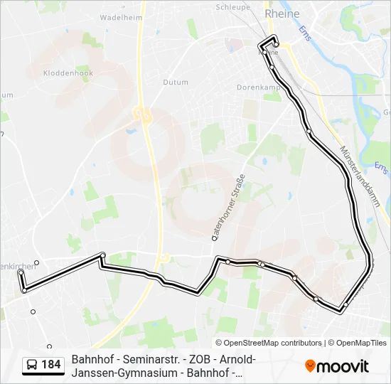 184 Bus Line Map