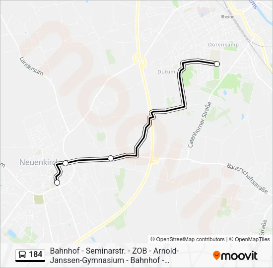 Автобус 184: карта маршрута