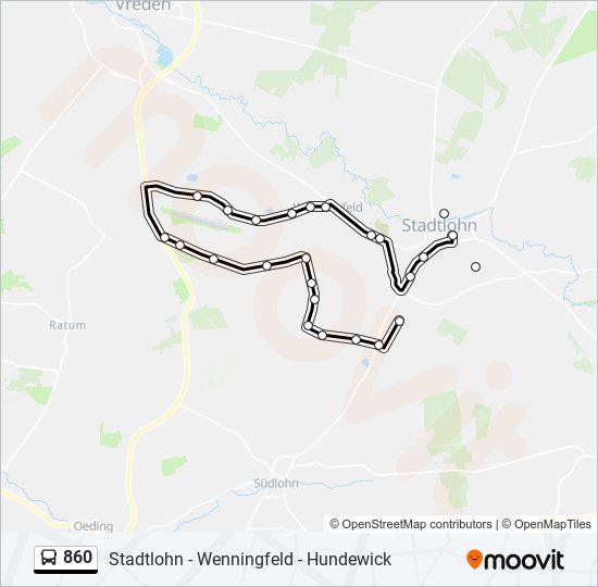 860 bus Line Map