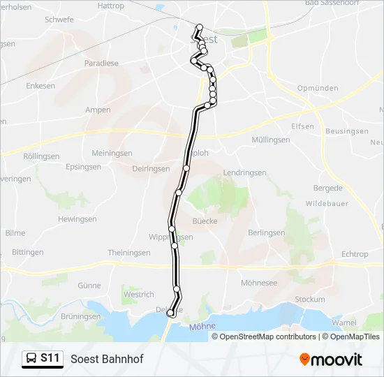 S11 Bus Line Map