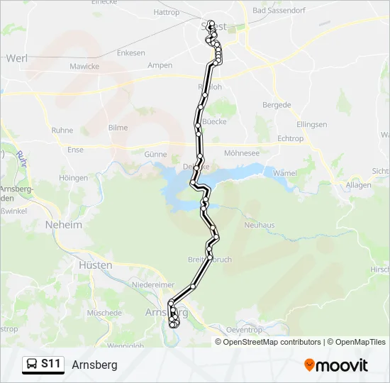 S11 Bus Line Map
