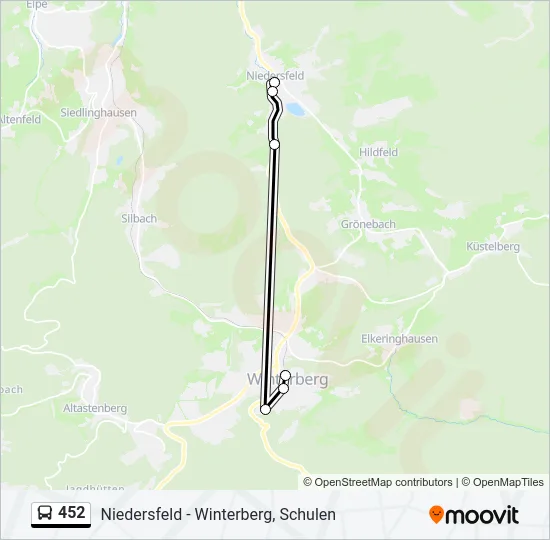 452 Bus Line Map