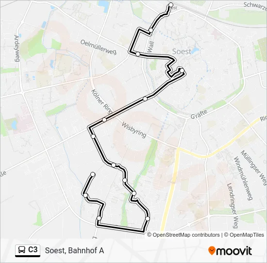 Автобус C3: карта маршрута