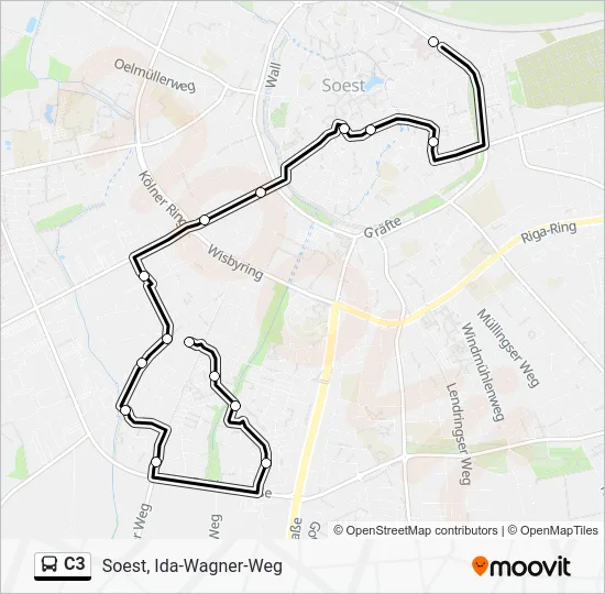 Автобус C3: карта маршрута