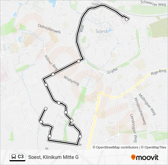 Автобус C3: карта маршрута