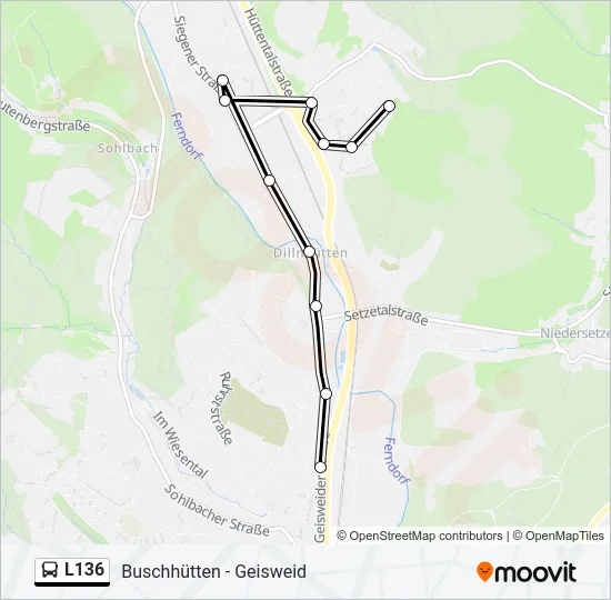 L136 Bus Line Map