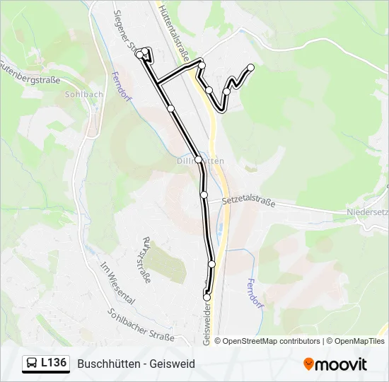 L136 Bus Line Map