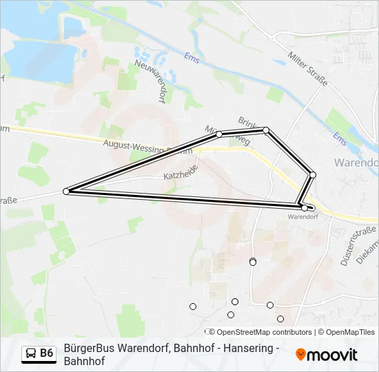 B6 Bus Line Map