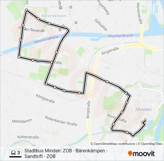 3 Bus Line Map