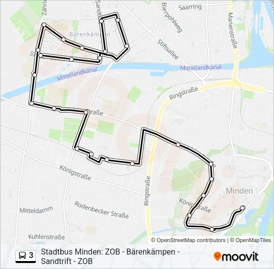 3 Bus Line Map