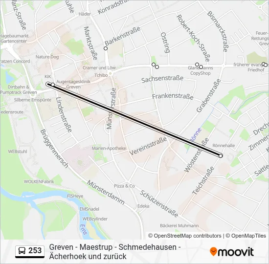 253 Bus Line Map