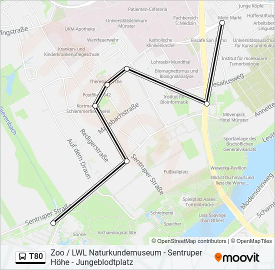 T80 Bus Line Map