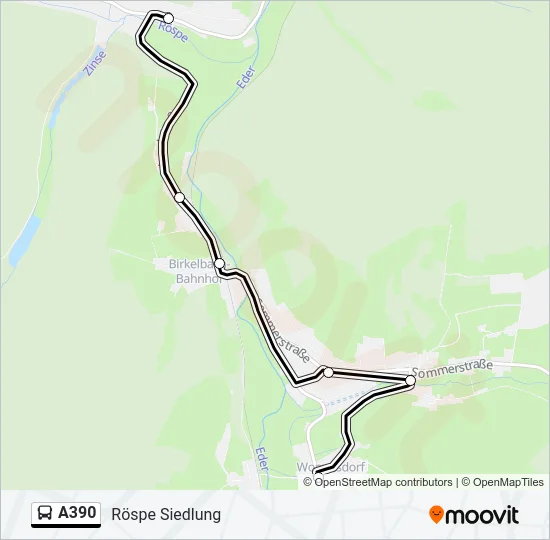 A390 Bus Line Map