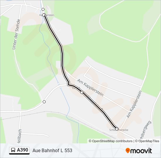 Buslinie A390 Karte