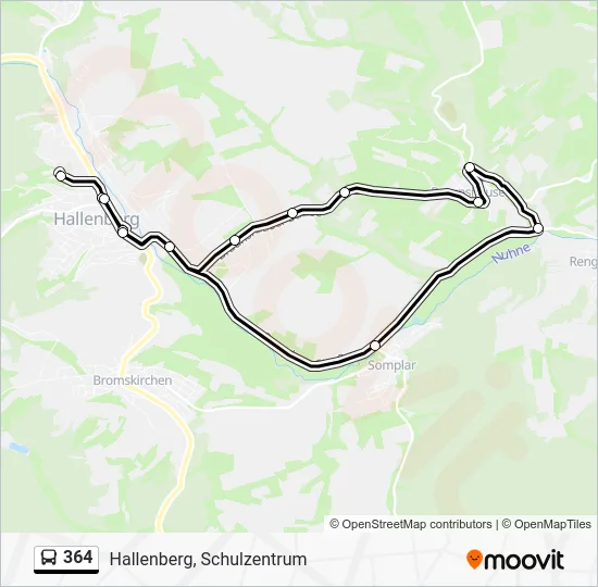 Автобус 364: карта маршрута