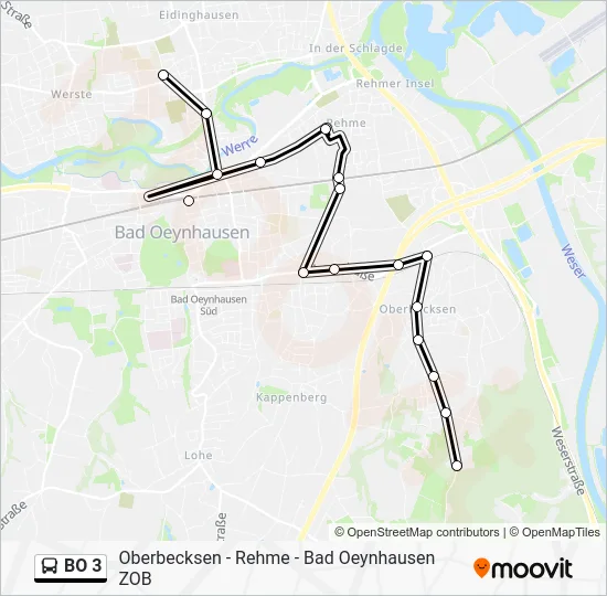 Автобус BO 3: карта маршрута