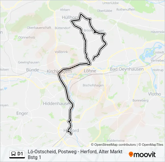 D1 Bus Line Map
