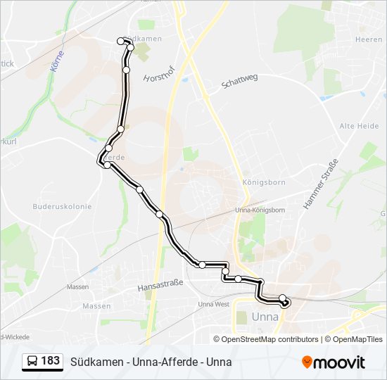 183 bus Line Map