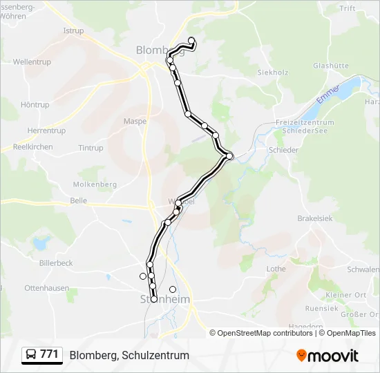 Автобус 771: карта маршрута