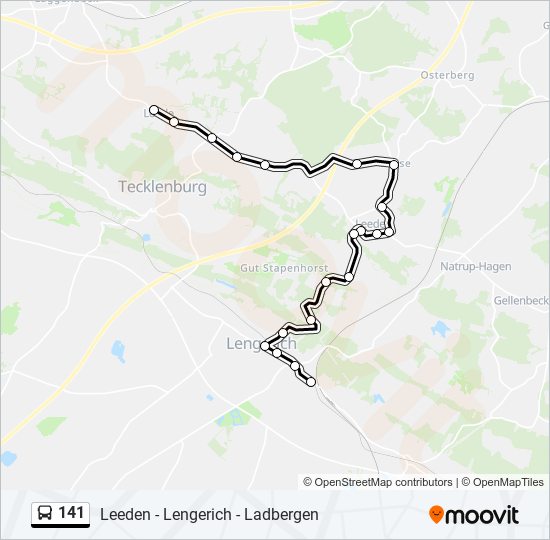 141 bus Line Map