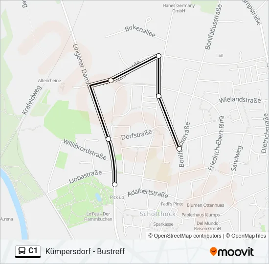 C1 Bus Line Map