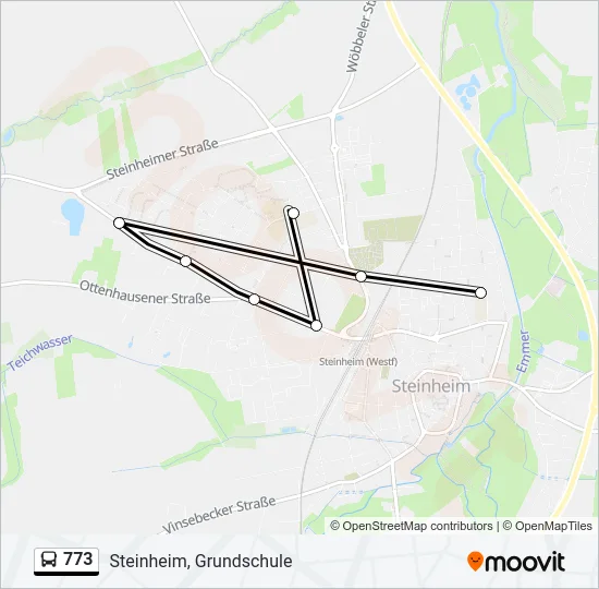773 Bus Line Map