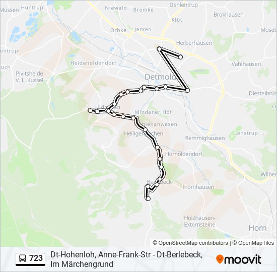 723 bus Line Map