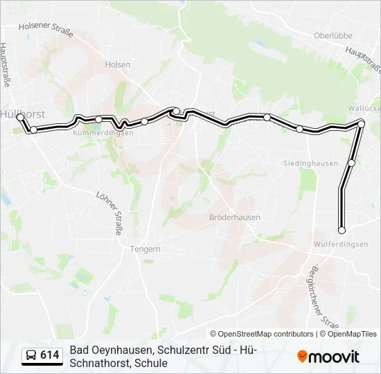 614 Bus Line Map