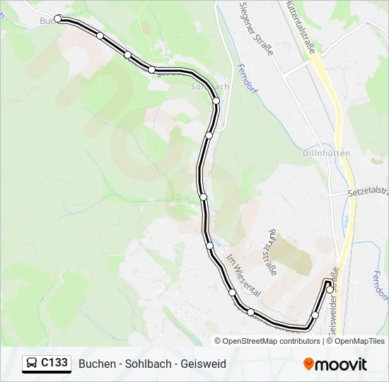 C133 Bus Line Map