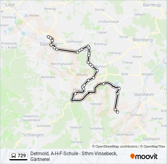 729 bus Line Map