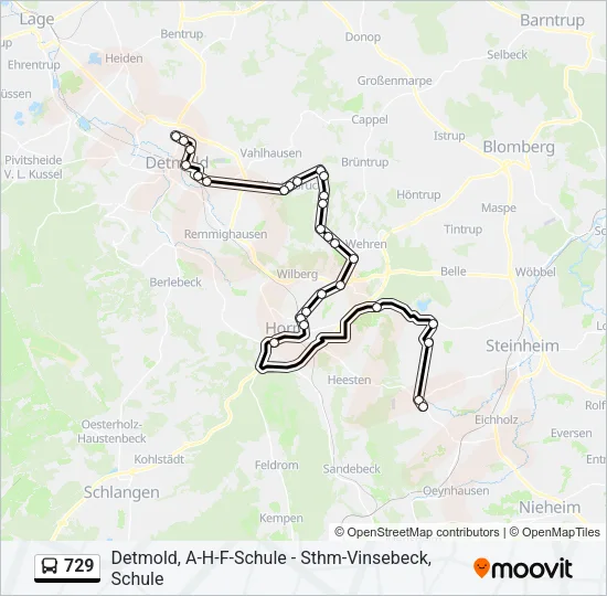 729 Bus Line Map