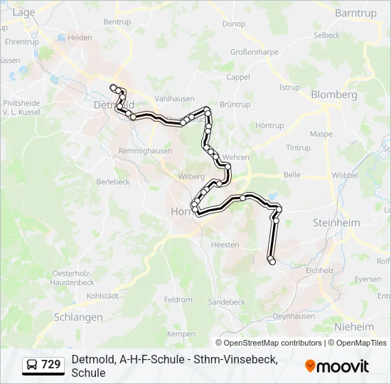 729 Bus Line Map