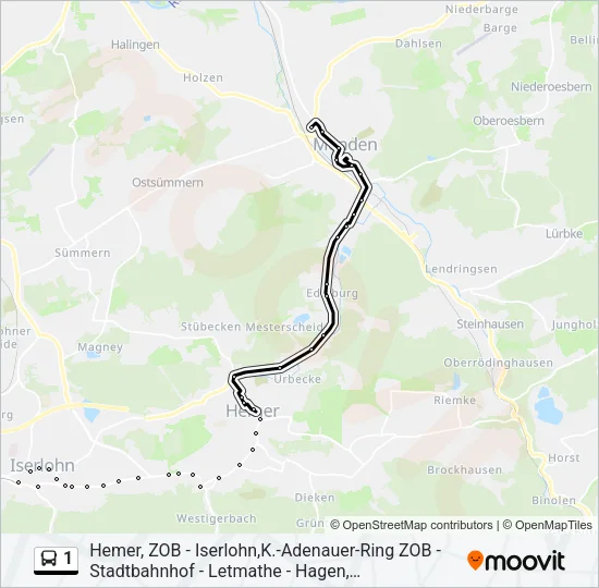 1 Bus Line Map
