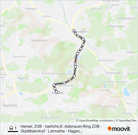 1 Bus Line Map